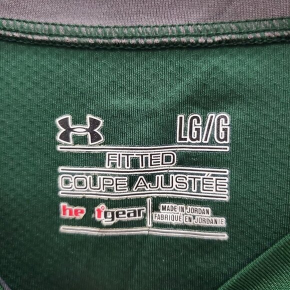 Under Armour UnderArmour Heat Gear Men's Dark Green Fitted‎ Athletic Top Size L - Picture 6 of 9